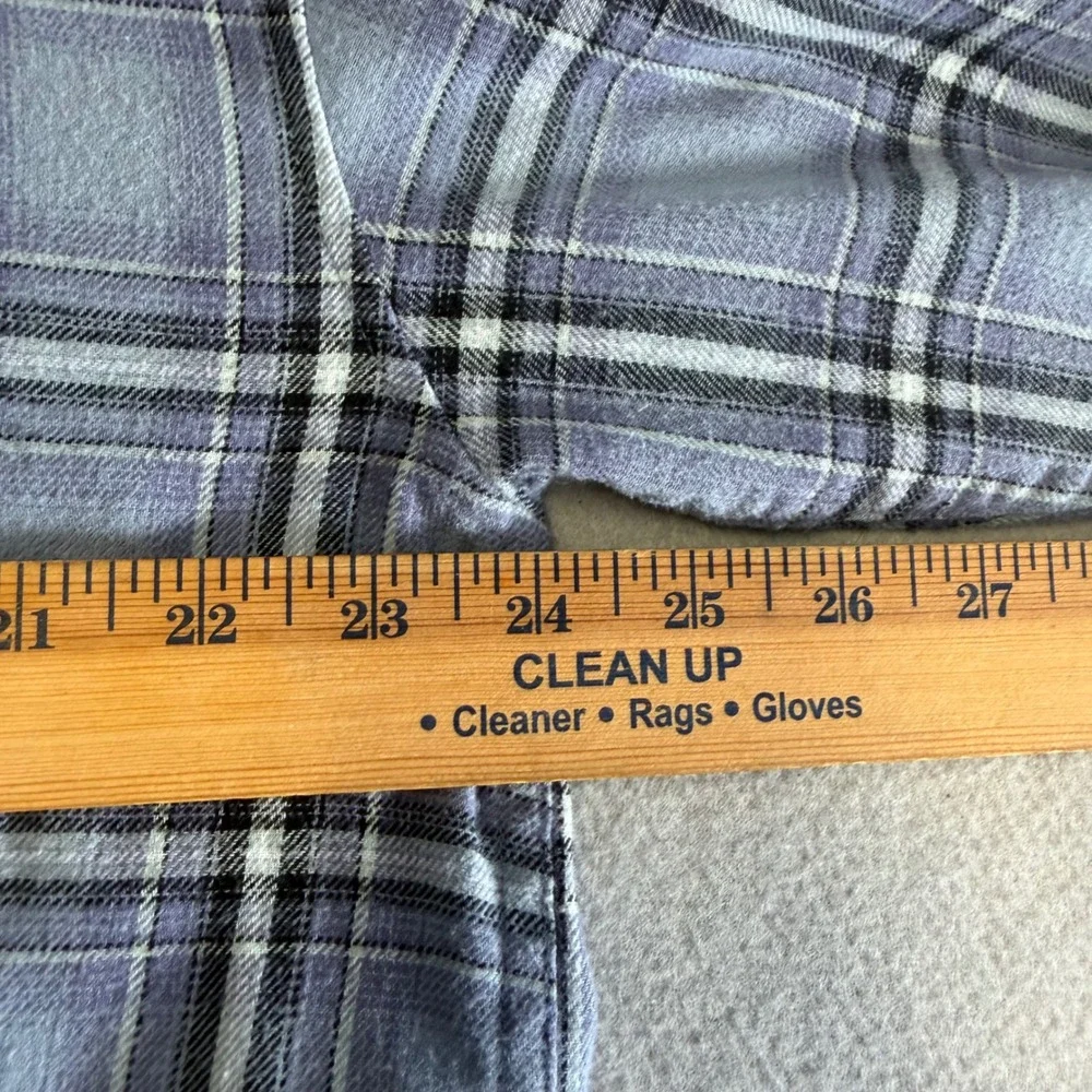 Aeropostale Kids Blue Plaid Flannel Button Down Long Sleeve Shirt Medium